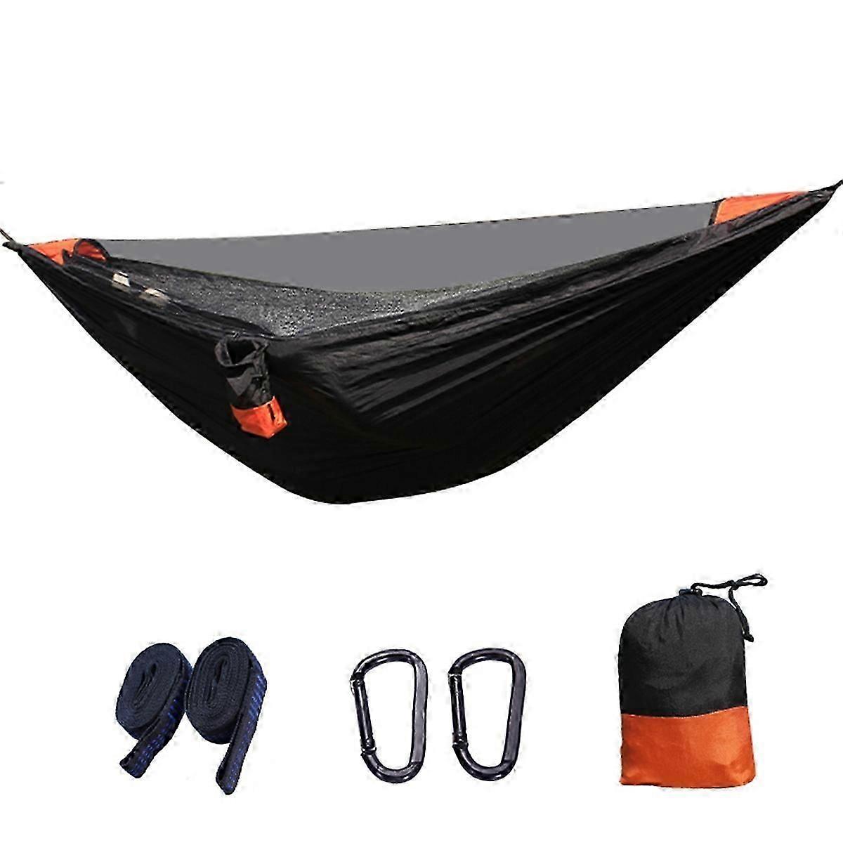 Mosquito Net Hammock for Camping, Easy Setup Portable Outdoor Hammock with Carabiner Straps