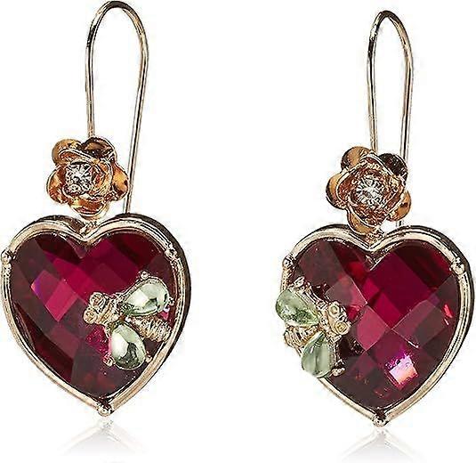 1  Pair Womens Stone Heart Dangle Earrings