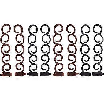 8 Pcs Hair Braiding Tool Hair Twist Hair Styling Clip Braider Bun Maker DIY Hairstyle Accessories for Girls, Women, Ladies (Black & Coffee)