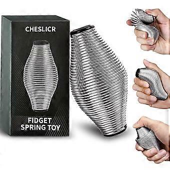 Metal Fidget Spring Toys, Adults 20LB Stainless Steel Stress Ball Cool Gadget Office Desk Silent ADHD Anxiety Relief Item Stocking Stuffer Gift for Te