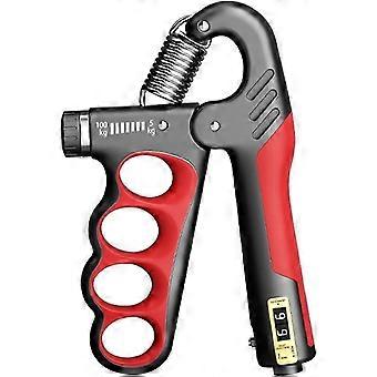 Grip Trainer 5-100KG (11-220lbs) säädettävällä vastuksella, joka sopii urheilijoille, muusikoille ja kädelle (punainen)