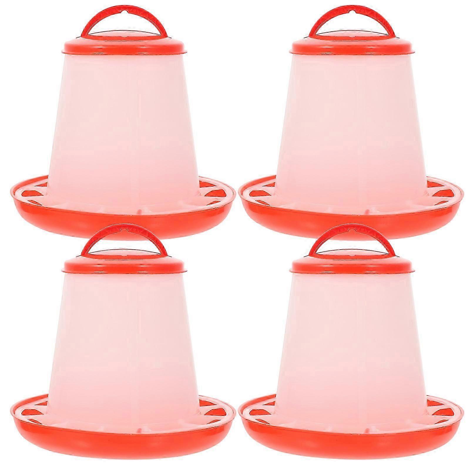 Automatic Feeder for Chicken Portable Feeding Trough 4Pcs Set