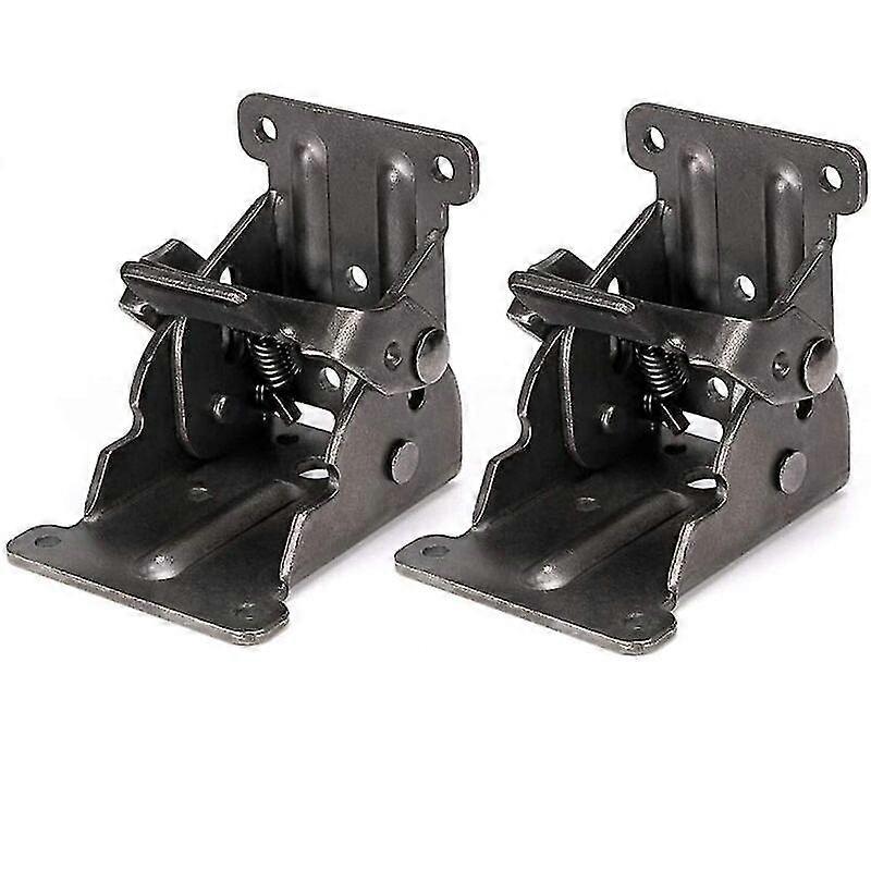 2 Pcs Self-locking folding hinge 90, foldable bracket, locking extension table steel sheet foldable shelf bracket compatible with work table