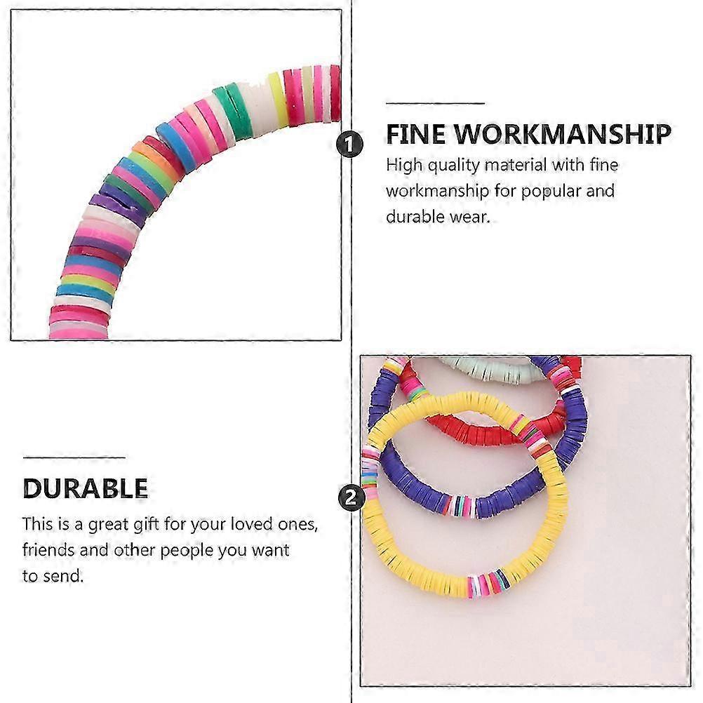 1Pc Bohemian Stackable Clay Bracelet Retro Bracelet Elastic Wrist String