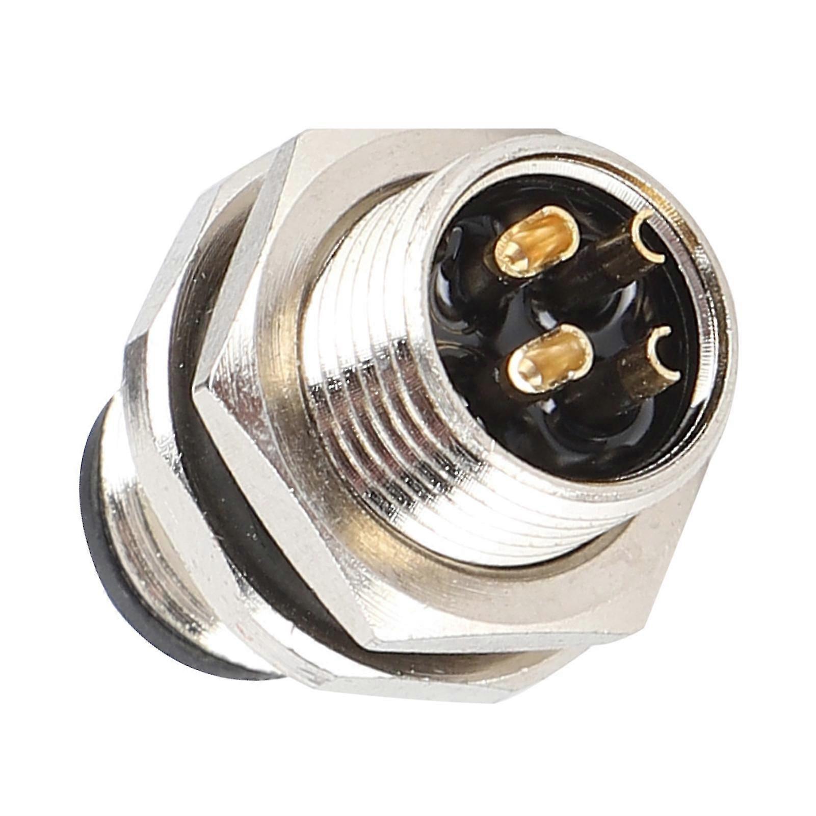M12BP4M12x1 4pin Plug Adapter Panel Mounted Socket IP67 Waterproof Connector