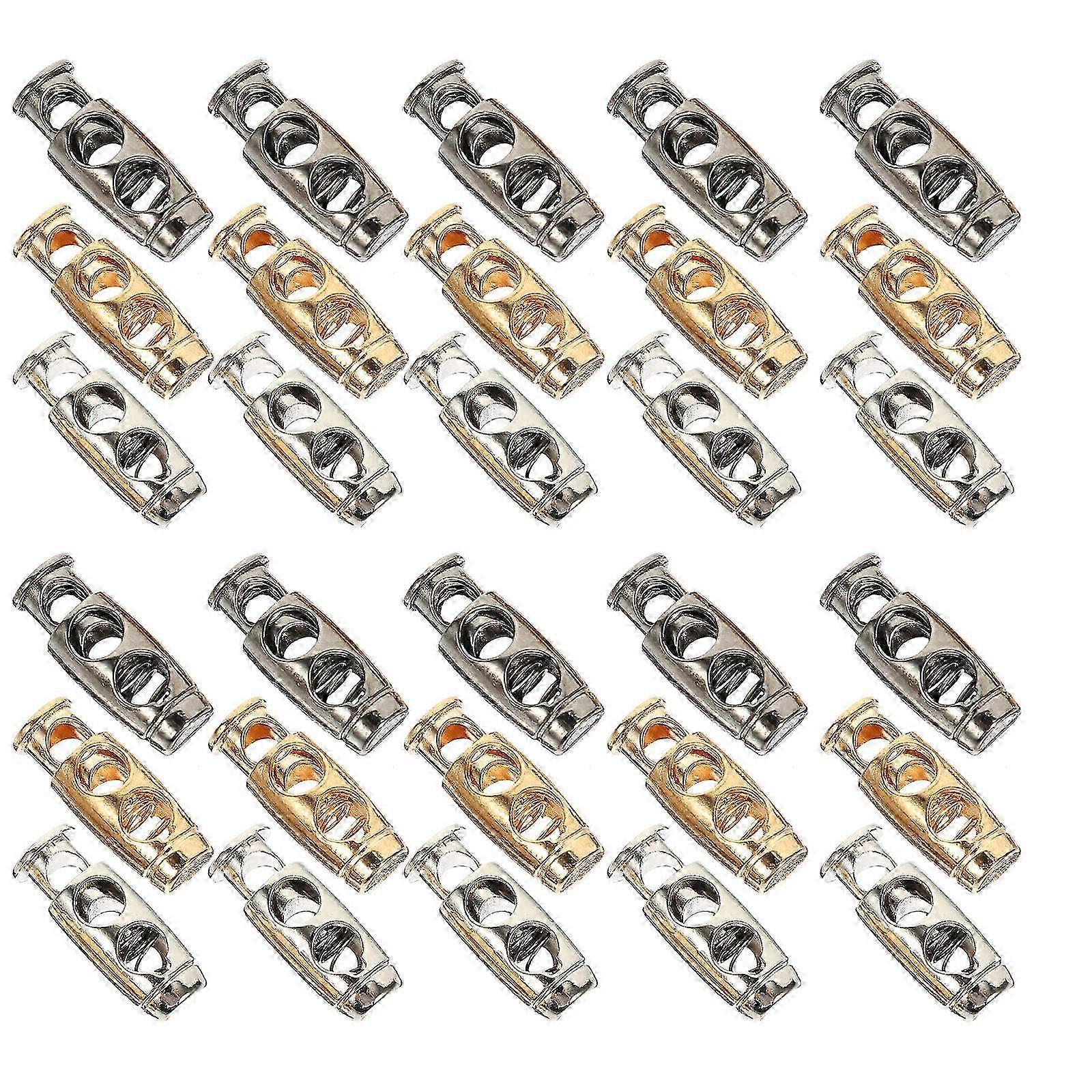 30pcs Metal Cord Lock Adjustable Spring Lock Cord Locks for Drawstrings
