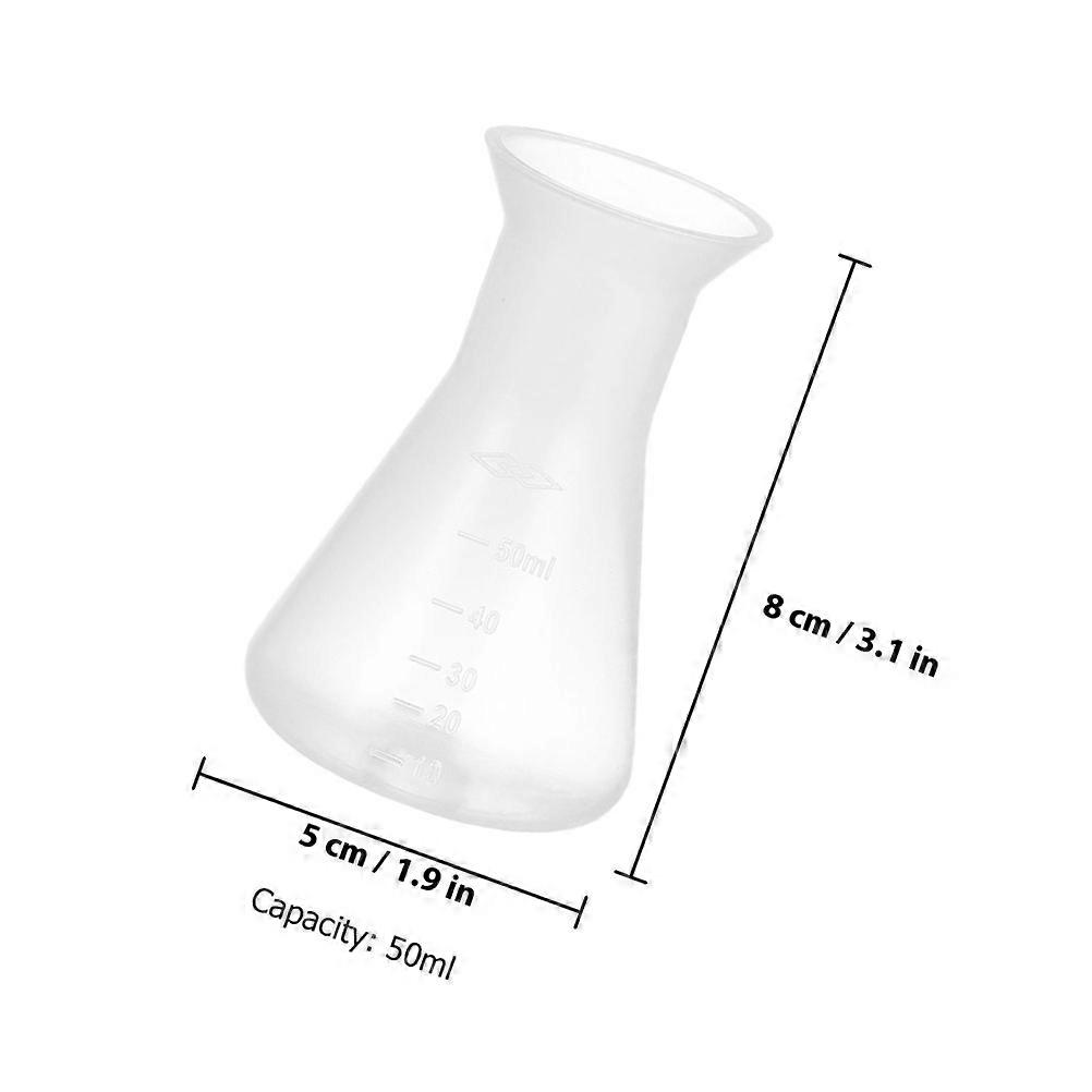8pcs Labs Erlenmeyer Flasks Science Experiment Flask Conical Flasks Laboratory Scale Flask(50ml)
