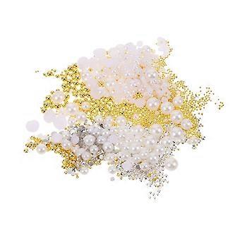 3 Boxes Nail Pearls: Half Round Flatback Charms For Diy Art - Plastic Pearls For Manicure Decorations - Women Nail Art Supplies