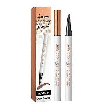 zephoco Dark Brown Waterproof Liquid Eyebrow Pencil - Creates A Three-Dimensional, Vivid And Smooth Color Effect, Easily Outlining The Natural Eyebrow