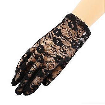 Thin Lace Gloves Night Club Party Costume Stretchy Gloves Black