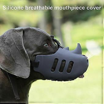 Silicone Dog Muzzle Rhino Design Soft Basket Muzzle with Adjustable Strap Funny Dog Muzzle to