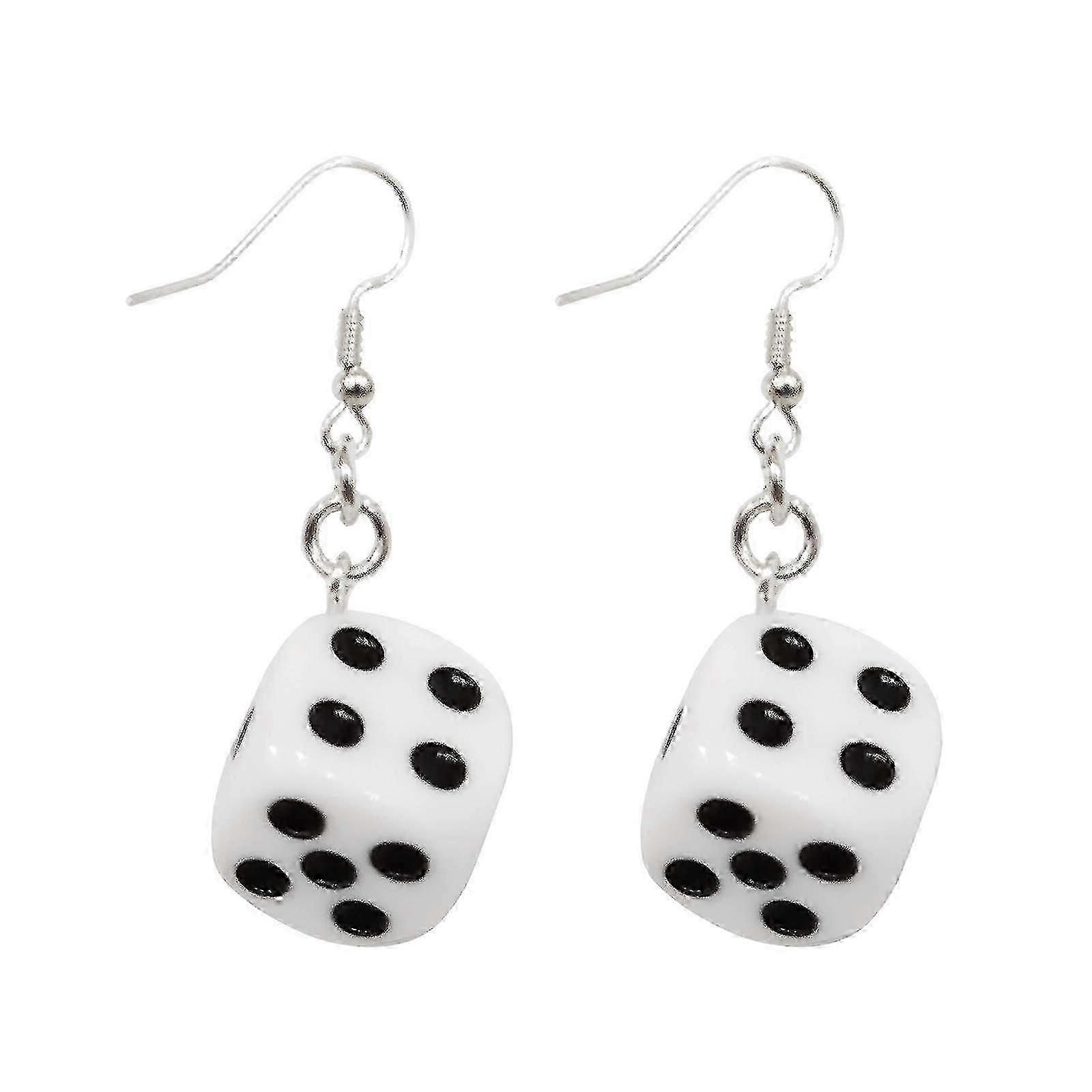 Unique Funny Cube Dice Dangle Earrings compatible with Women