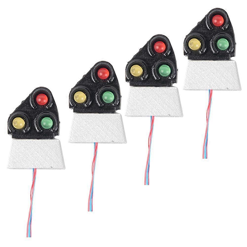 Mini Fire Train Signal Light Model for Decor with 4Pcs Compact Signal Lights
