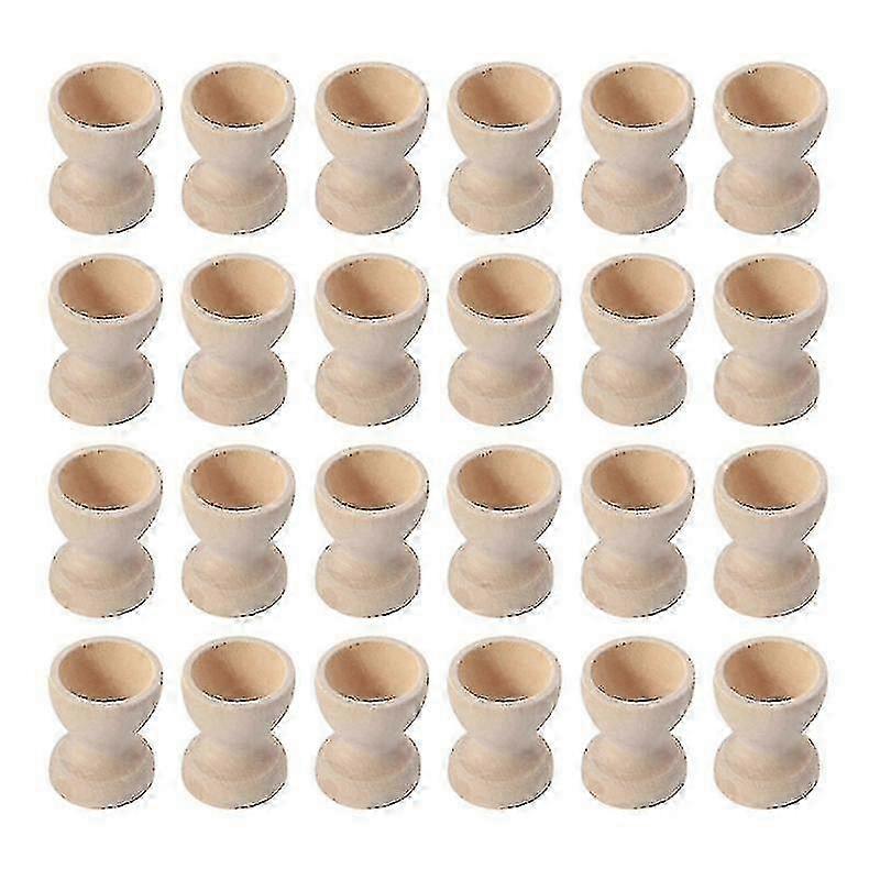24pc Solid Wood Egg Storage Cups