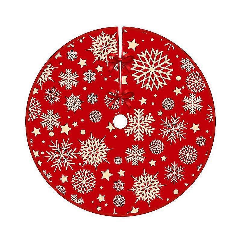 White Motif Red Tree Skirt