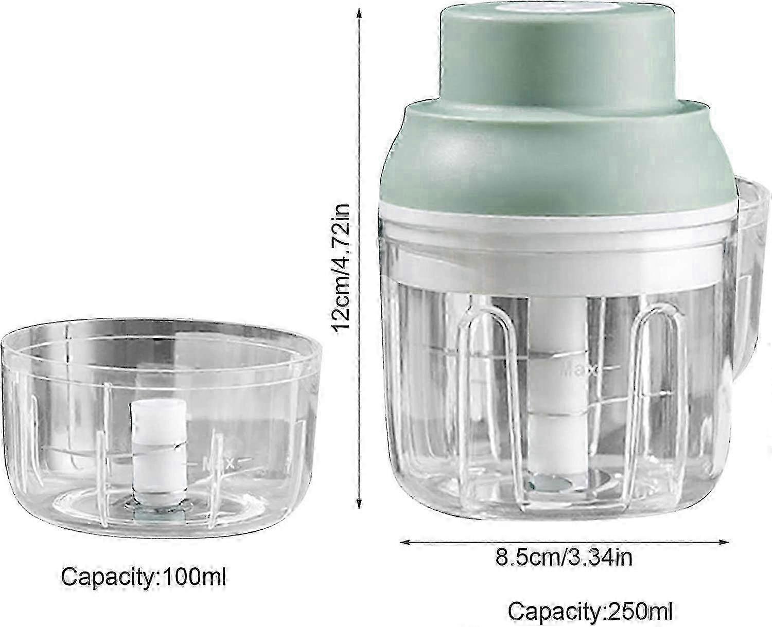 Electric Garlic Grinder Electric Food Processor, 100+250ML