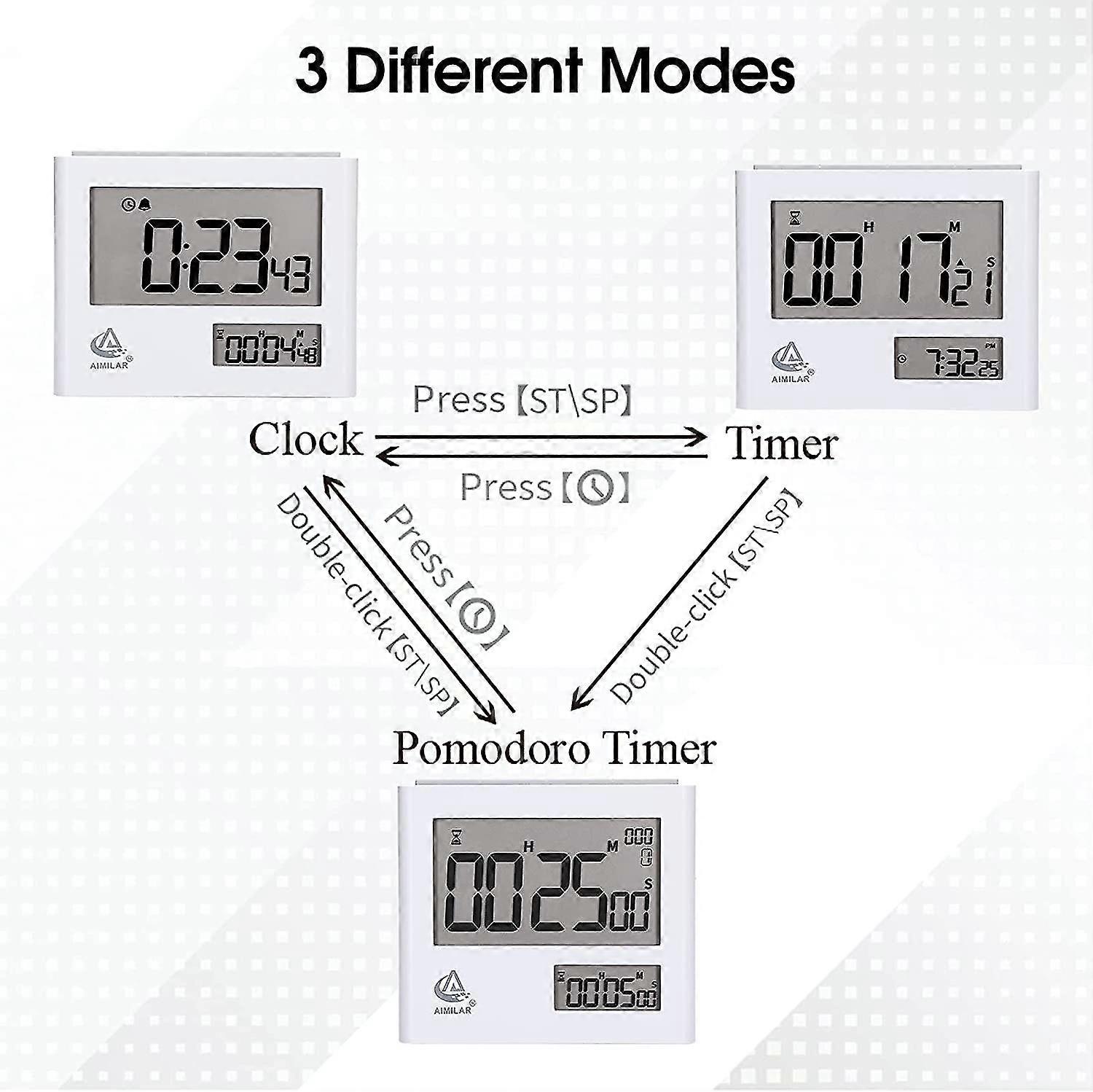 Countdown Timer Clock Dual LCD Fitness Gaming