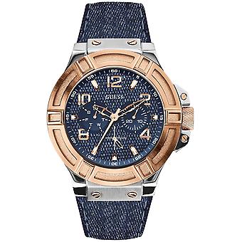 Guess s.s.g reloj para Hombre Analógico de Cuarzo japonés con brazalete de Piel sintética W0040G6