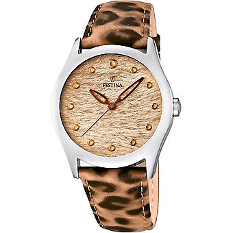 Feast Quartz Analog Women's Watch with F16648/4 Synthetic Leather Bracelet