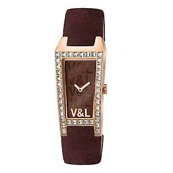 V & l london club Watch for Women Analog Quartz with Cowhide Bracelet VL065602