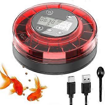 100ML with Timer Fish Auto Feeder LCD Display Digital Aquarium Automatic Food Dispenser USB Cable Tank Supplies