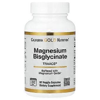 California Gold Nutrition, Magnesiumbisglycinat, formuliert mit TRAACS, 200 mg, 60 vegetarische Kapseln (100 mg pro Kapsel)