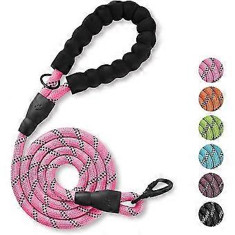 Climbing Rope Dog Leash with Foam Handle, Reflective Threads, Stainless Steel Clasp, 6 FT compatible with Dog Walking and Training