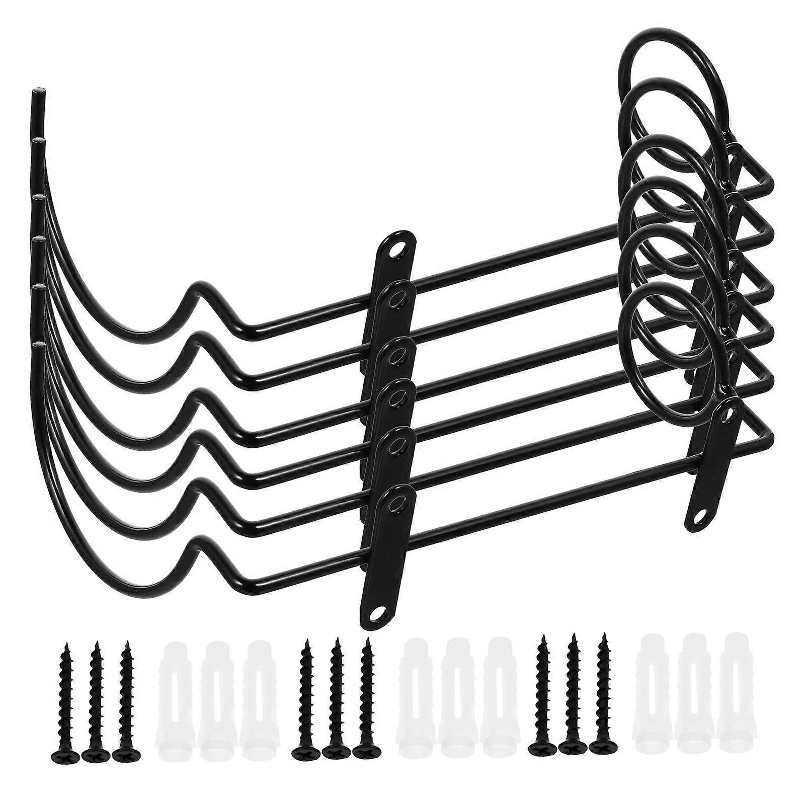 Wall-Mounted Rack Iron Single-Bottle Storage 6Pcs Assorted Colors