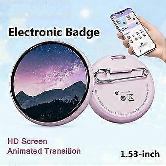 Electronic Badge 1.53inch Touchscreen Bluetooth AI Function Supports JPG, GIF, and PNG Formats for Children'S Yellow