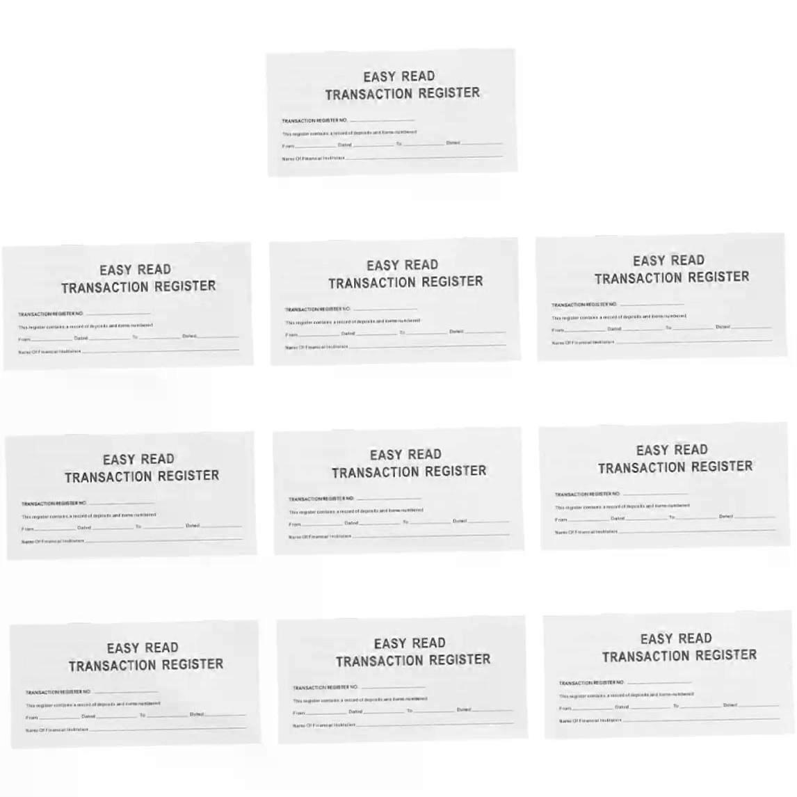 10 Pack Paper Check Registers for Personal Recordkeeping
