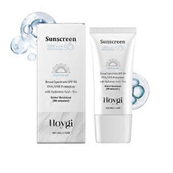 Protector solar SPF 50 de amplio espectro con ácido hialurónico y extracto de arroz: bloqueador solar facial y corporal liviano y resistente al agua para uso diario, actividades al aire libre