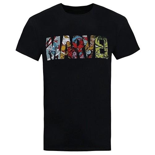 Marvel Mens Comic Strip Logo T-Shirt