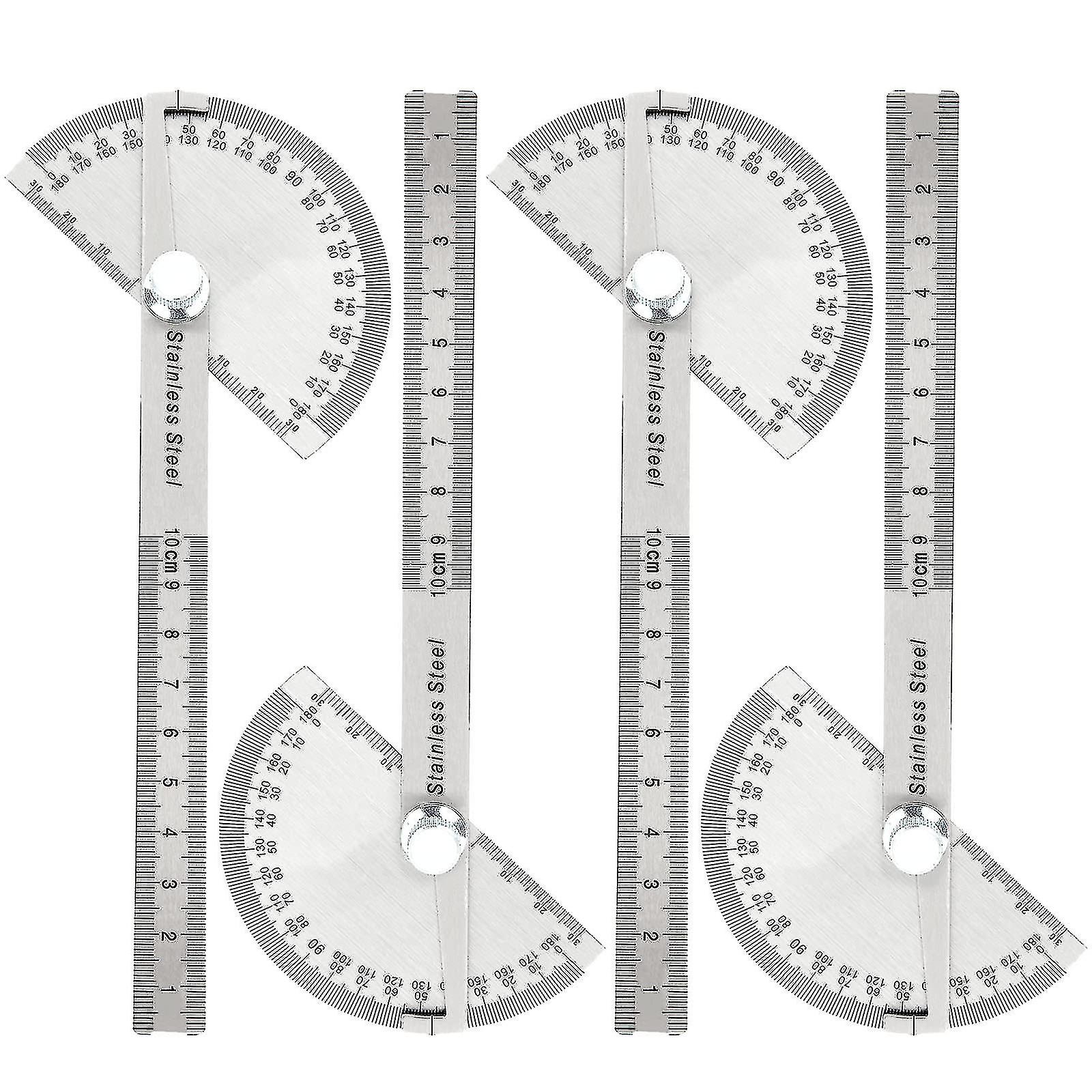 4pcs Protractor Finder, 0-180 Round Protractor Ruler, Rotary Finder Tool