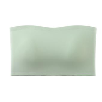 Strapless Ice Silk Bra Non-slip Cross-strap Full Coverage Bralette for Summer