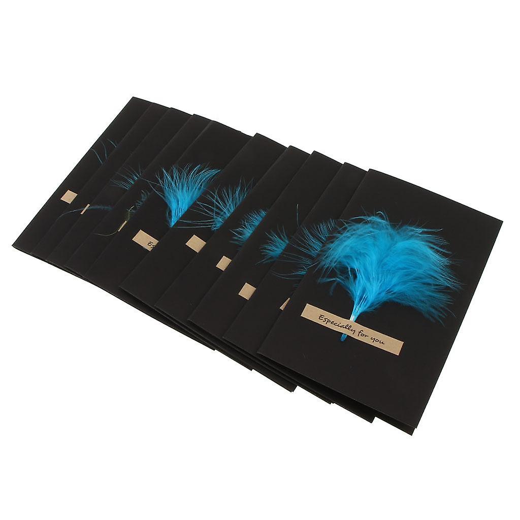 Black handmade DIY feather card H