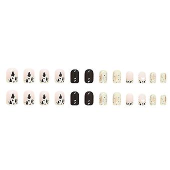 Detachable Manicure Nail Stickers Short Almond Shape French Fake Nails For Women Manicure Diy Tool