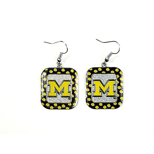 Michigan Wolverines NCAA Polka Dot Style Dangle Earrings