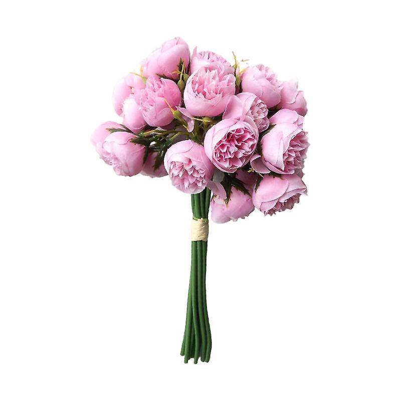 1 Bouquet Artificial Flower Bendable No Maintenance Required Plastic 27 Heads Simulation Camellia Fl