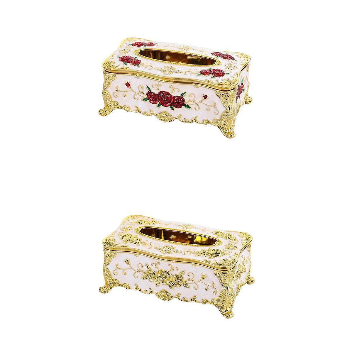 2pcs Rectangular Tissue Paper Box Case Holder Cover