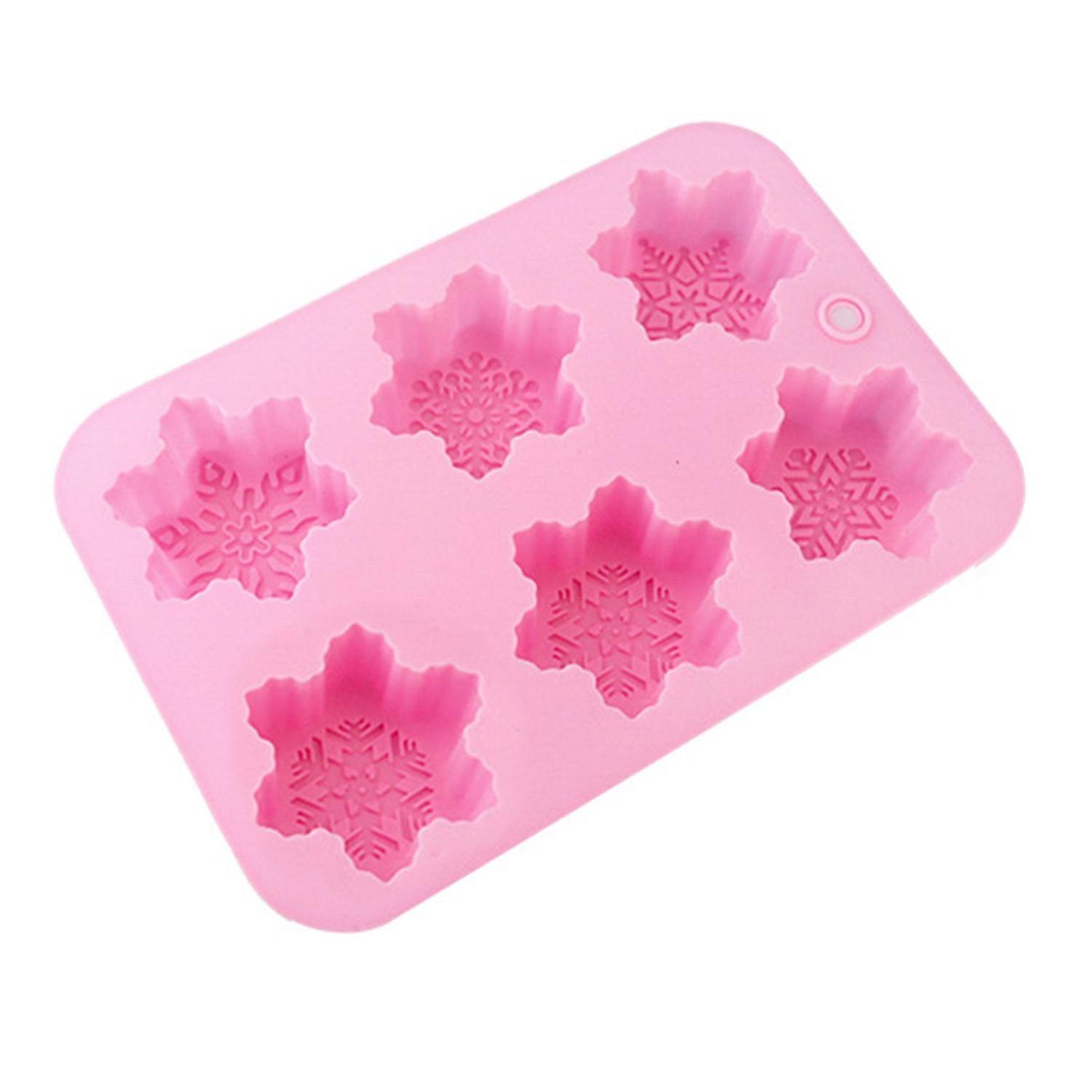 Candle Mold Multi-use Easy Clean Silicone Snowflake Shape DIY Aramis Soap Mold for Handicraft