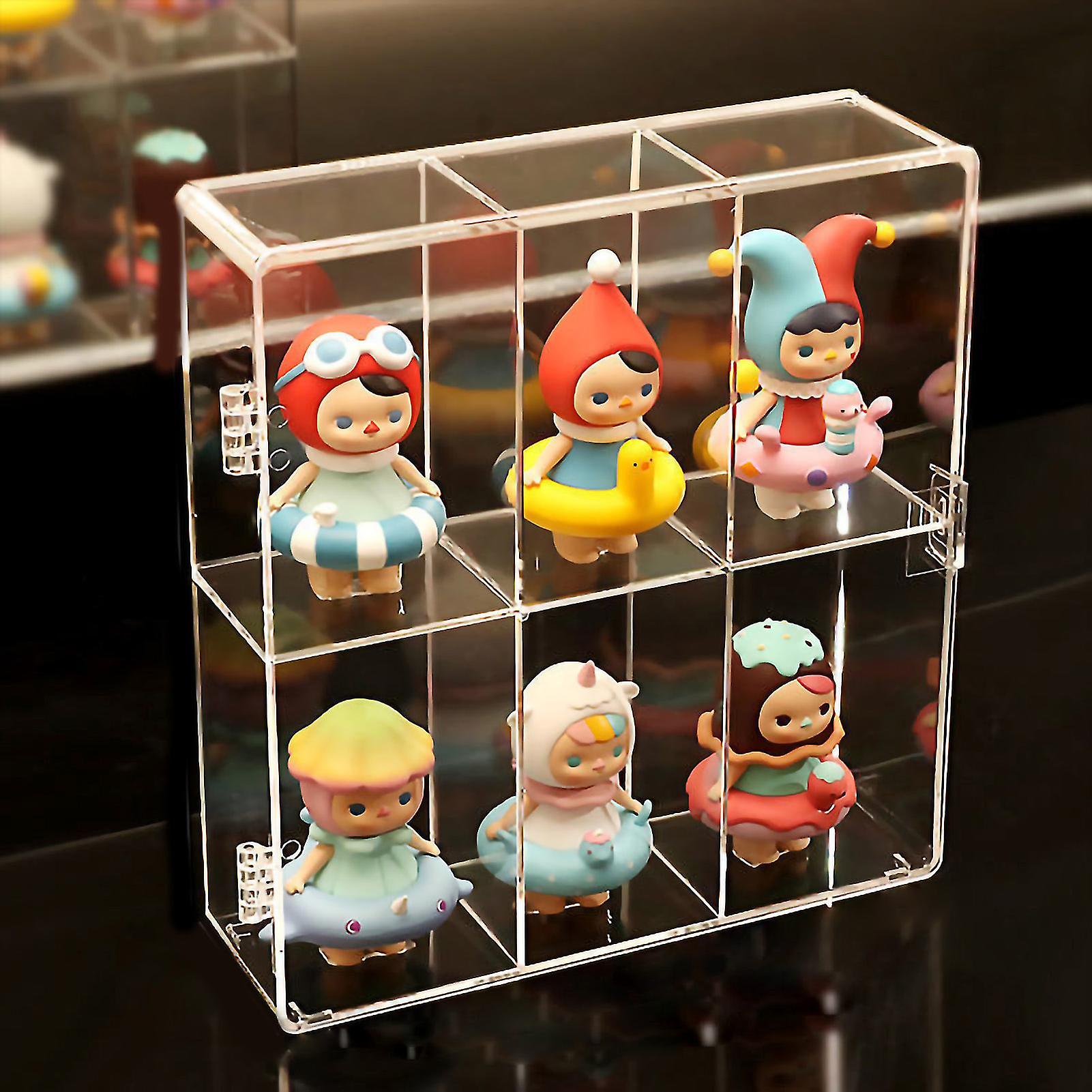 Transparent Dustproof Display Case for Figurines Collectibles Miniature Display Box Six-Compartment Doll Storage Organiser Acrylic Material Sturdy and