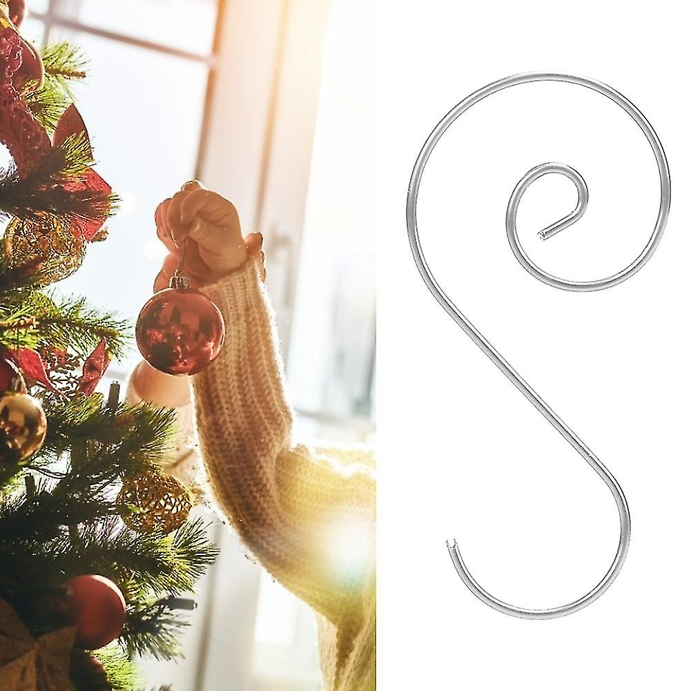 60pcs Mini Multi Purpose Metal S Shape Hooks Christmas Tree Holder Decoration(Silver )