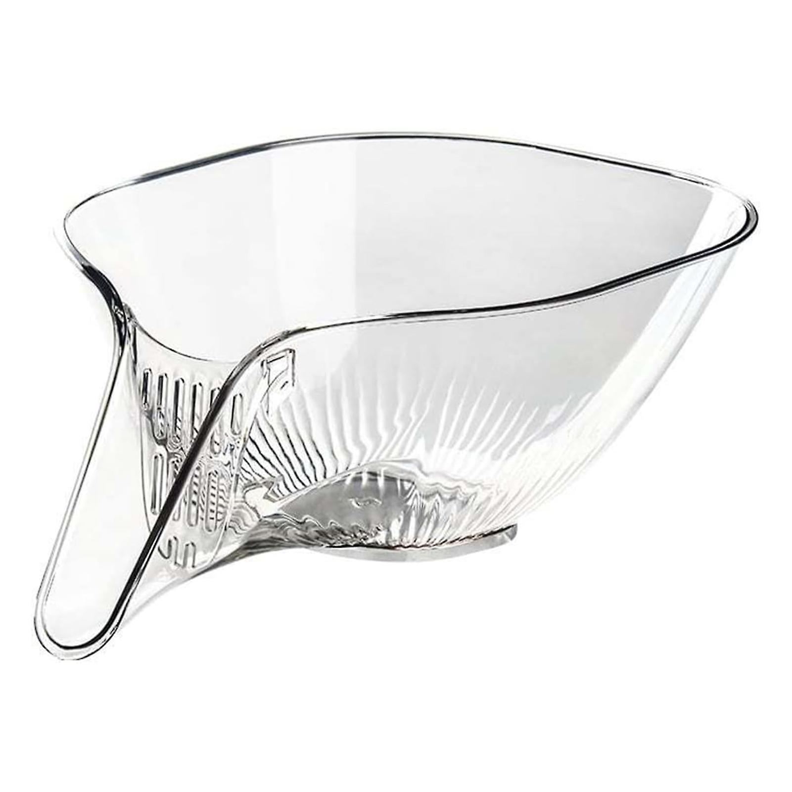 Clear Long Deflector Drainage Basket Reusable Dry Wet Separation Fruit Tray for Fruit Salad