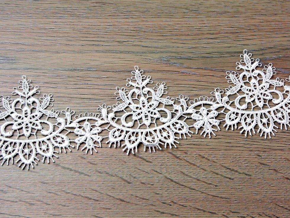 Minerva 70mm Guipure Edging Lace Trim Ivory - per metre