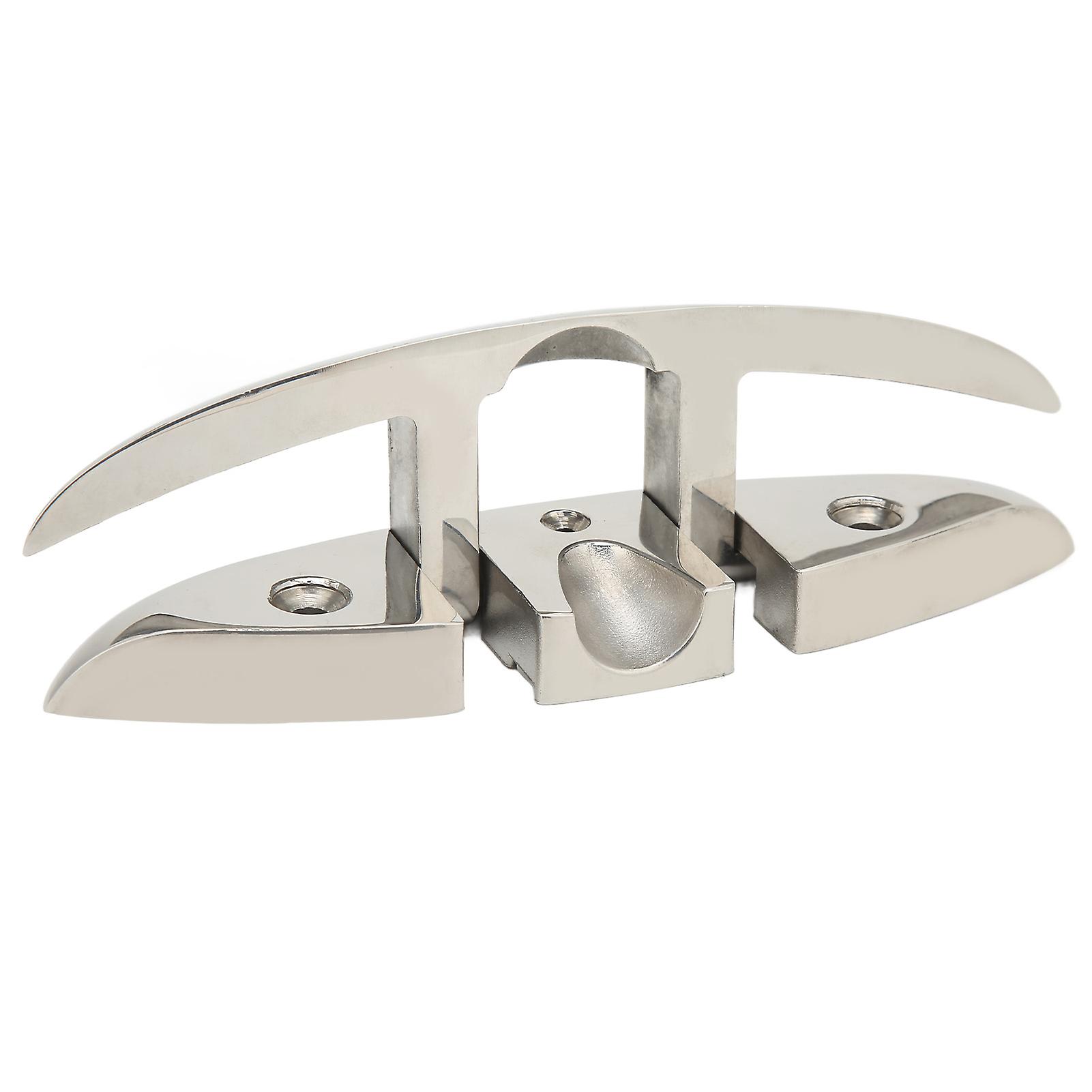 217mm/8.5in Boat Folding Cleat 316 Stainless Steel High Polished for Watercraft Cruisers Kayaks Pontoons