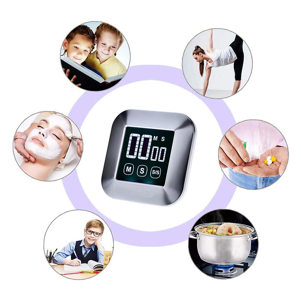 LCD Digital Touch Screen Kitchen Timer Practical Cooking Timer Countdown Count UP Alarm Clock