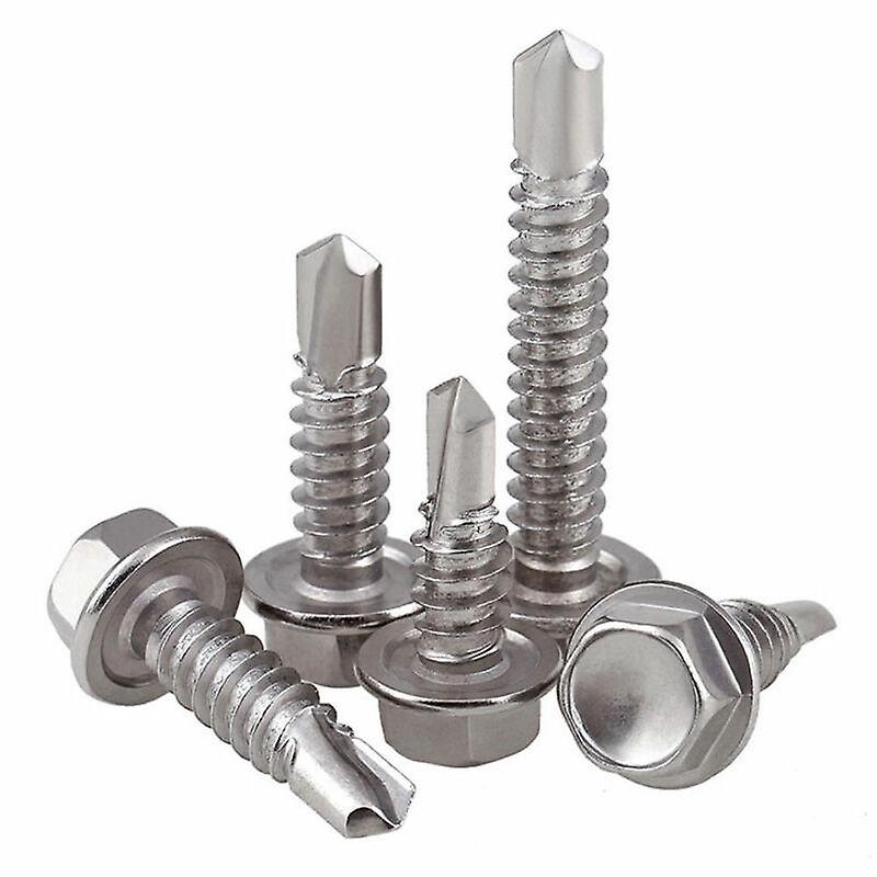 10/20/50/100Pcs410 Stainless Steel Outer Hexagon Self-drilling Screw Tapping Self-drilling Screw