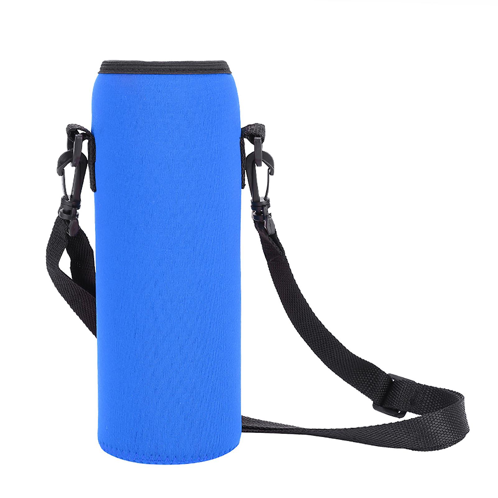 Outdoor 1000ml Water Bottle Insulated Cover Neoprene Carrier Bag Pouch with Strap Blue
