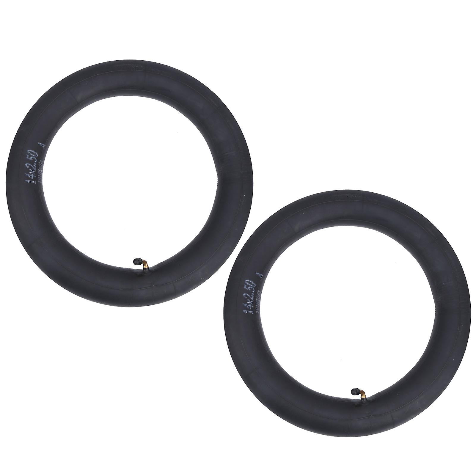 Nimomo Tire Tube Butyl Rubber Inner Tube with Bend Valve for Bicycle Folding Bike, 2 Pack, 14x2.5in