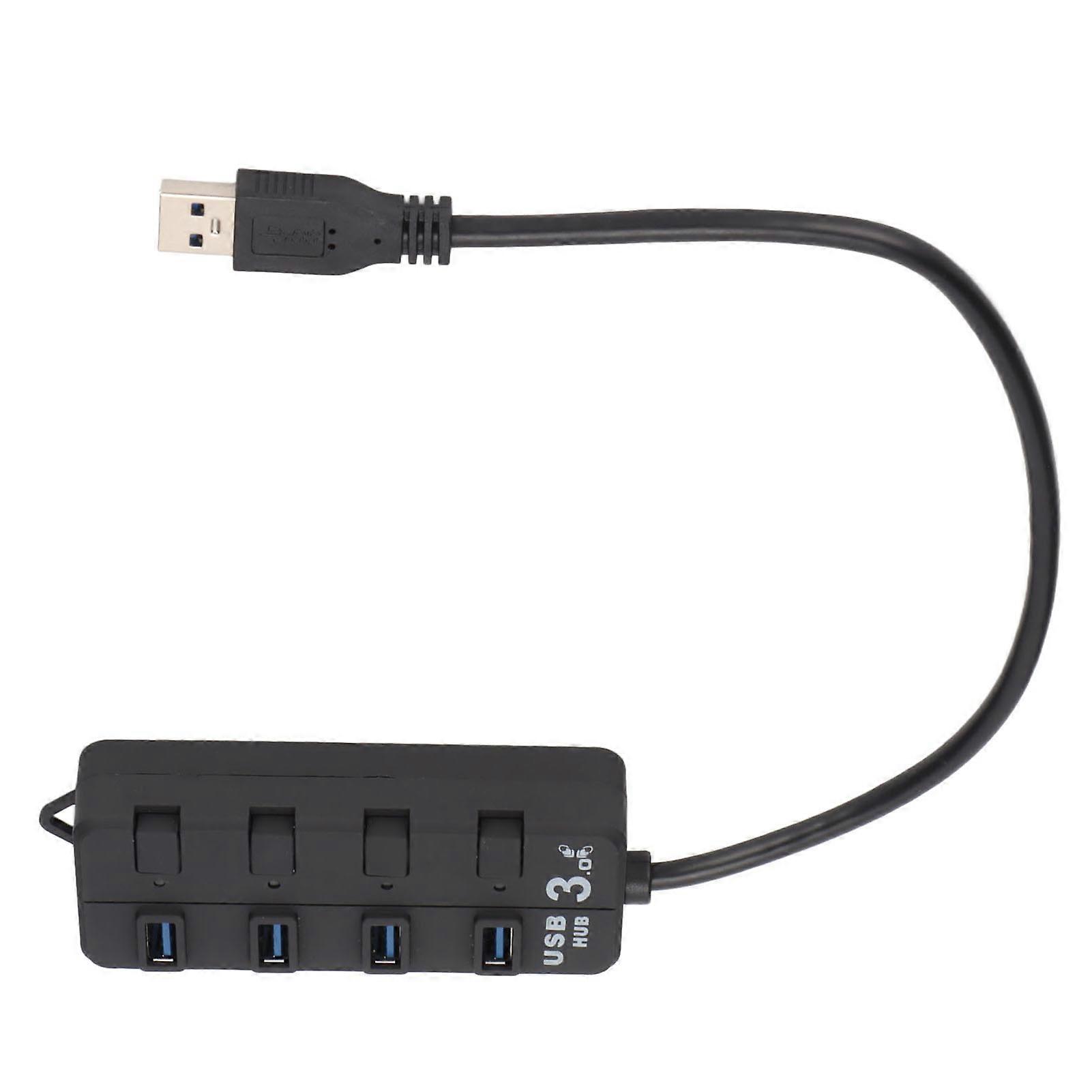 USB Hub 4 Port Independent Power Switch Transmission Stability External 3.5 Interface Electronics Supplies